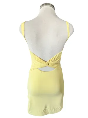 PRINCESS POLLY Kassanda Mini Dress Yellow Size 4 thumbnail 7
