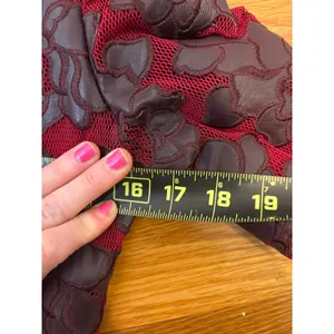 Bagatelle Collection Womens Jacket Size S Burgundy Lace Genuine Leather‎ thumbnail 4