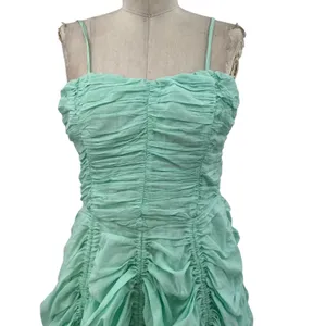 Urban Outfitters Kimchi Blue Belladonna Dress Ruched Mini Turquoise Size Medium‎ thumbnail 5
