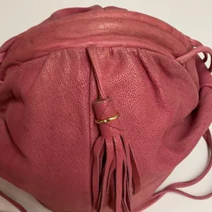 Vintage Valley Girl Pink Leather‎ Clam Shell Crossbdy Bag A27 thumbnail 4