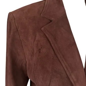 Lilly Pulitzer vintage brown fully lined button down lamb suede blazer small thumbnail 11
