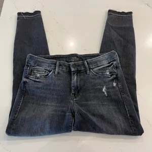 Mother Denim Undone‎ Hem Looker Ankle Jeans in Stealing Shadows size 28 thumbnail 5
