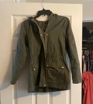 New look‎ hooded green jacket small thumbnail 1