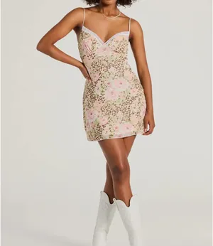 Windsor Leopard And Floral Print Mini Dress thumbnail 2