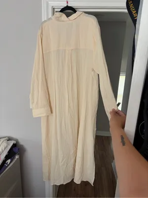 J. Crew Cream Pleated Button-Down Dress thumbnail 4