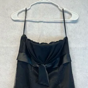 WHITE HOUSE BLACK MARKET Dress Womens Size 4 Black Lace Lined Strapless Cocktail thumbnail 2