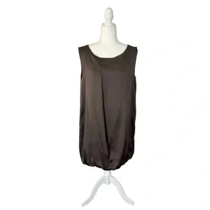 Brochu Walker Brown Silk Lined Sleeveless Bubble Hem Dress thumbnail 3