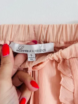Lovers + Friends Peach Ruffle High Waist Tie Front Shorts NWT Romantic thumbnail 4