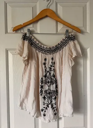 Blue and white blouse thumbnail 1