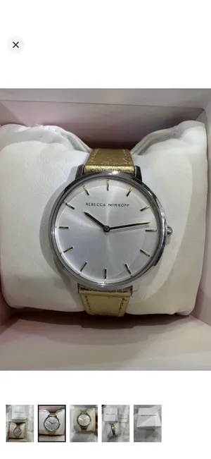 Rebecca Minkoff Metallic Gold Strap Silver Dial Watch thumbnail 2