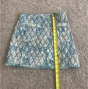 Free People Mini Skirt Quilted Darla Sz X-Small baby blue Floral Pockets Boho cottage core thumbnail 6