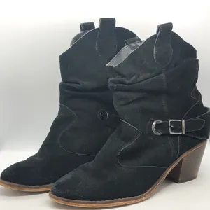Decree Black Suede Leather Slouch Booties 9 thumbnail 1