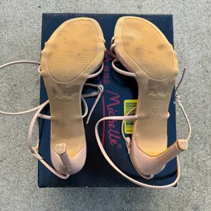 Boutique Nude Faux Patent Leather Strappy Heels thumbnail 4