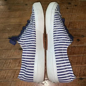 Superga nautical blue and white striped royalcore 9.5 platform sneakers thumbnail 4