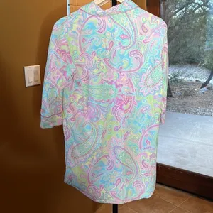 Lauren Ralph Lauren Sleep Shirt Pink Pastel Paisley Long Sleeve Size Small thumbnail 7