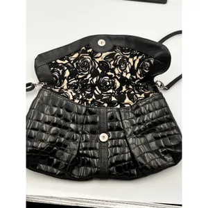 Brighton Black Croc Embossed Patent Leather Small Crossbody‎ Bag Designer Purse thumbnail 8