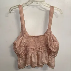 NWT $90 Anthropologie x Maeve Pink Maeve Shirred Pullover Striped Tank XL thumbnail 7