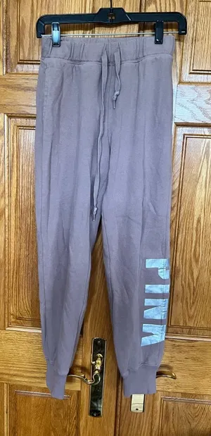 VS | PINK - Everyday Lounge Mauve Drawstring Joggers with Side Logo thumbnail 1