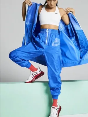 Nike sportswear NSW woven trousers Royal Blue Women's Track Pants with Swoosh thumbnail 4