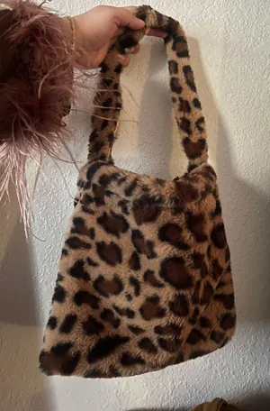 Leopard cheetah Purse tote Bag animal shoulder purse thumbnail 3
