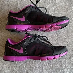 Nike Women's Black and Pink Athletic Shoes thumbnail 2