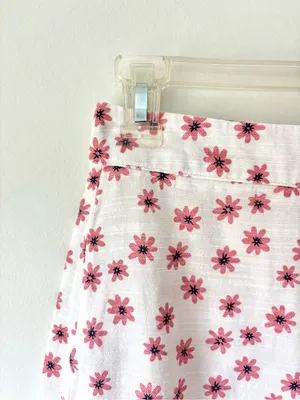 Princess Polly Cotton Micro Mini Skirt White Pink Floral Coquette Summer Preppy thumbnail 2