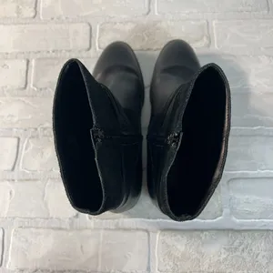 Ralph Lauren Makalia Boots Womens 8 Black Leather Suede Ankle Zip Buckle‎ Riding thumbnail 13