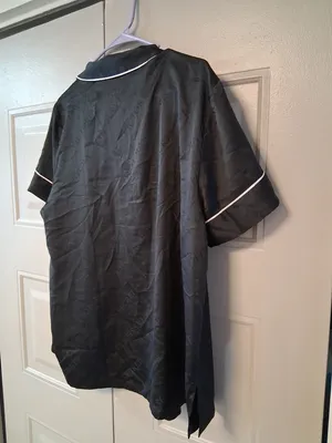 Victoria's Secret collared pj pajama top with pockets in black and white size medium. thumbnail 8