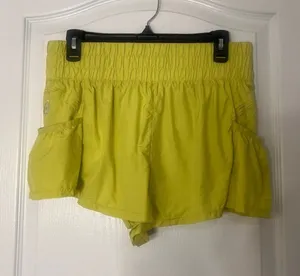 Free People Lime Green Elastic Waist Shorts thumbnail 1