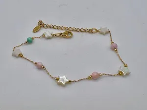 Star Seashell Gold Chain Bracelet with Seashell Beads thumbnail 2