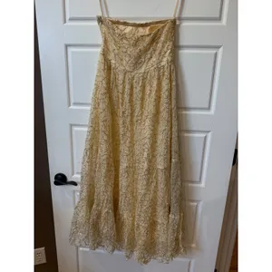 Verb by Pallavi Singhee Ninon Ivory Gold Sequin Tulle Midi Dress Small Fairy NWT thumbnail 10
