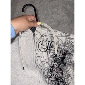 harley davidson zip up hoodie womens heart daggar L Script Split Zip Hood thumbnail 14