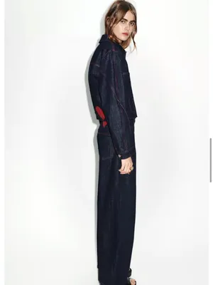 Zara shoulder pad denim jacket. XS thumbnail 5