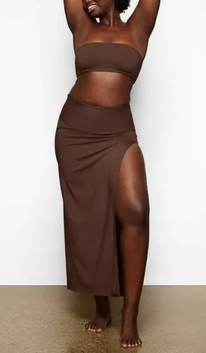 Skims Shaping Swim Long Sarong Skirt Size Small Cocoa thumbnail 1
