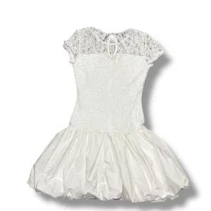 Hello Molly Downtown Diva Lace Bubble Mini Dress‎ White thumbnail 5