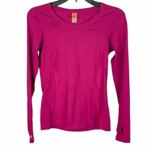 ✨ Lucy Women's Long Sleeve Athletic T-Shirt Pink Round Neck Tee Thumbhole✨ thumbnail 3