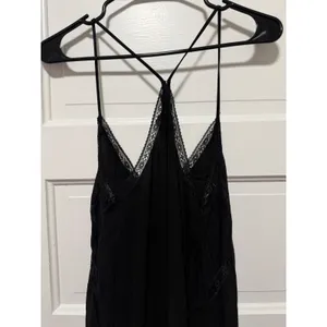 Zara Trafaluc Black Lace Maxi Dress Boho V-Neck T-Strap‎ Sleeveless Small thumbnail 2