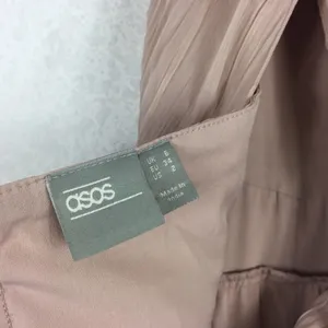 ASOS Design Bridesmaid Pink Blush Pinny Ruched Bodice Chiffon Maxi Dress Size 2 thumbnail 6