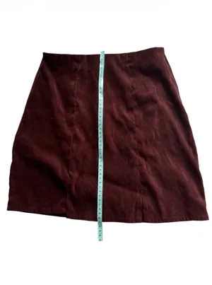 1990s Genuine Suede Brown Minimalist Micro Mini Skirt 32 (XS/S) thumbnail 2