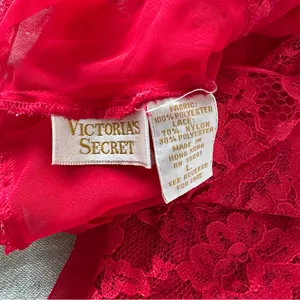 Victoria’s Secret Vintage Gold Label Red Lace Embellished Bodysuit Size L thumbnail 3