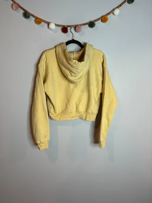 TNA Aritzia Cozy Fleece Boyfriend zip up sweatshirt Yellow thumbnail 5