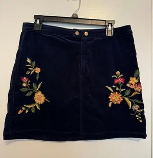 Mossimo Supply Co Blue Floral Skirt Size 12 thumbnail 1