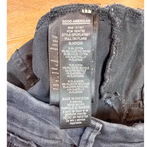 Good American Pull On Flare Jeans Washed Black Size Small‎ thumbnail 5