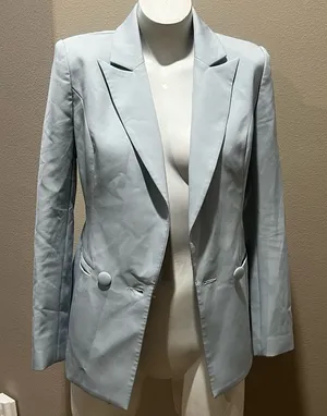 Meshki light  blue button up blazer thumbnail 1