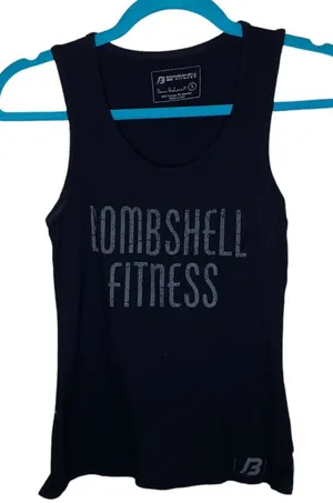 Bombshell Fitness Tank Top Black Athletic Gym Workout Women's‎ Small thumbnail 1