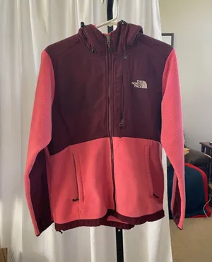 Women's The North Face Fleece Jacket Medium Pink Burgundy thumbnail 1