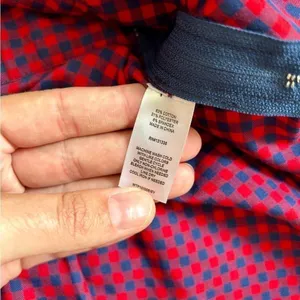 🦋 Allison Joy Red Blue Plaid Puff Sleeve Balloon Long Sleeve Peplum Blouse thumbnail 5