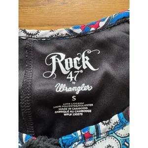 Rock 47 Wrangler Women Size Small‎ Paisley Blouse Polyester Lightweight Western thumbnail 3