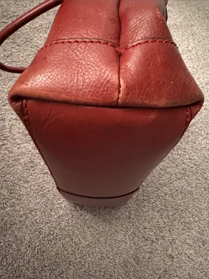 Wilson’s EUC burgundy red genuine leather purse. Satchel with crossbody option thumbnail 10