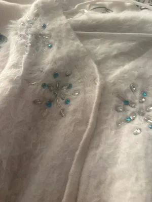 White fuzzy sweater snowflake embellishments thumbnail 4